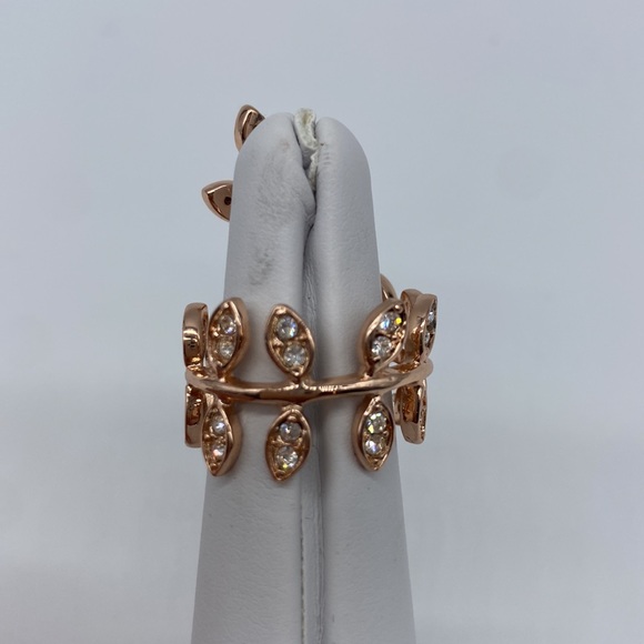 Faux Rose Gold and Crystal adjustable wrap ring - Picture 3 of 3
